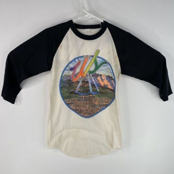 Vintage 80s The Us Festival 83’ Sz M White Black Rock and Roll Festival Shirt